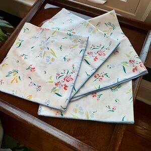 Vintage Oleg Cassini Floral Cotton Cloth Napkins Set of 4